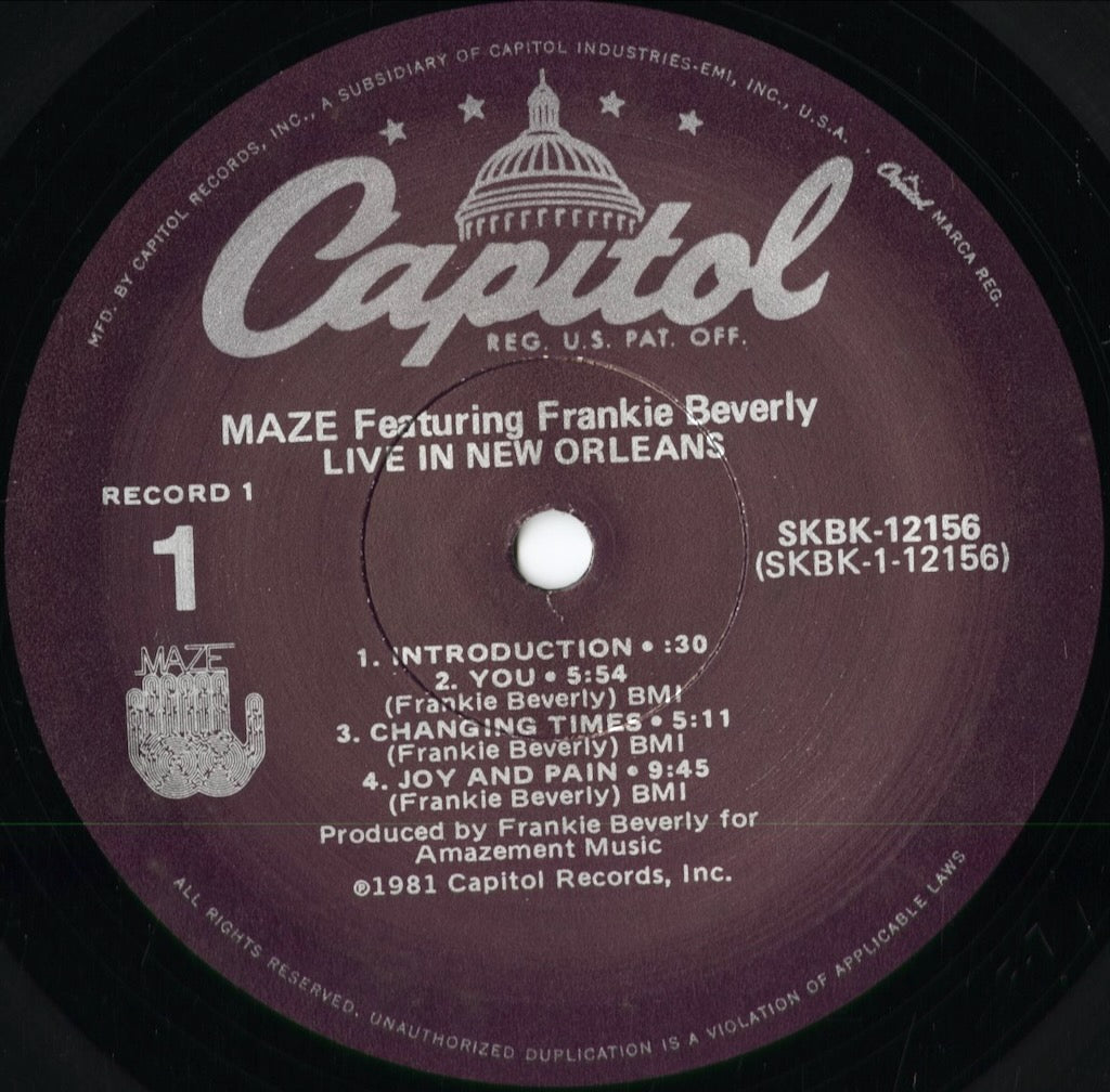 Maze - Live In New Orleans (SKBK-12156) 1981 US Capitol|中古LP