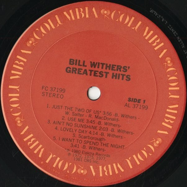 Bill Withers / ビル・ウィザース / Bill Wither's Greatest HIts (FC 37199)
