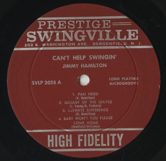 Jimmy Hamilton / ジミー・ハミルトン / Can't Help Swinging (SVLP 2028)