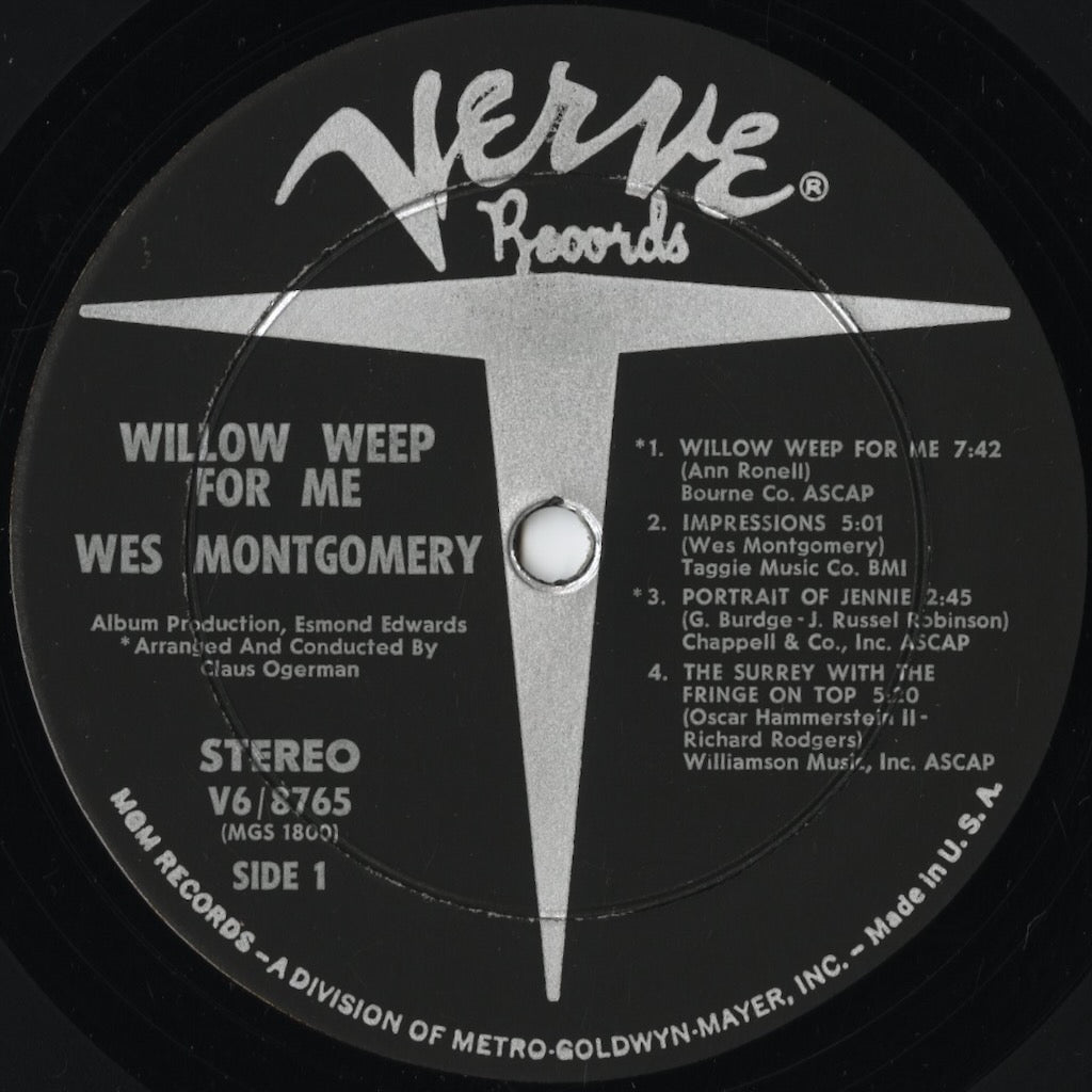 Wes Montgomery – Willow Weep For Me (V6-8765) LP 1969 US Verve | 中古LP