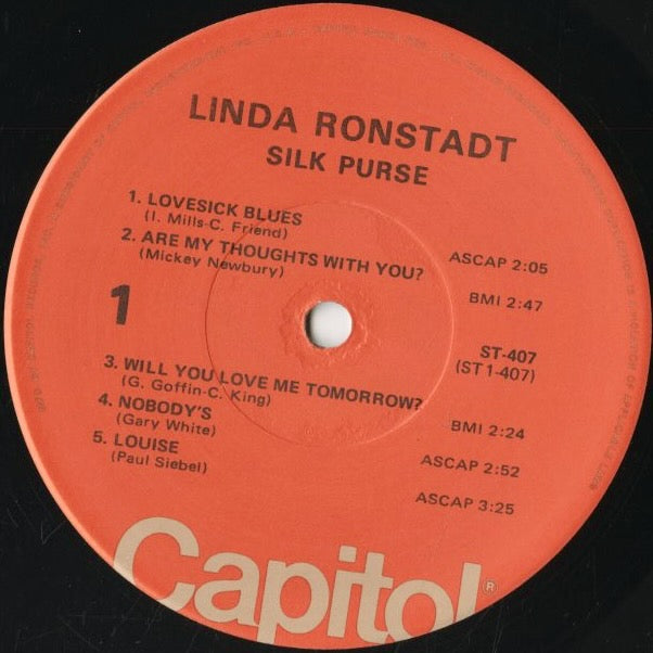 Linda Ronstadt - Silk Purse (ST-407) LP 1972 US Capitol|中古LP