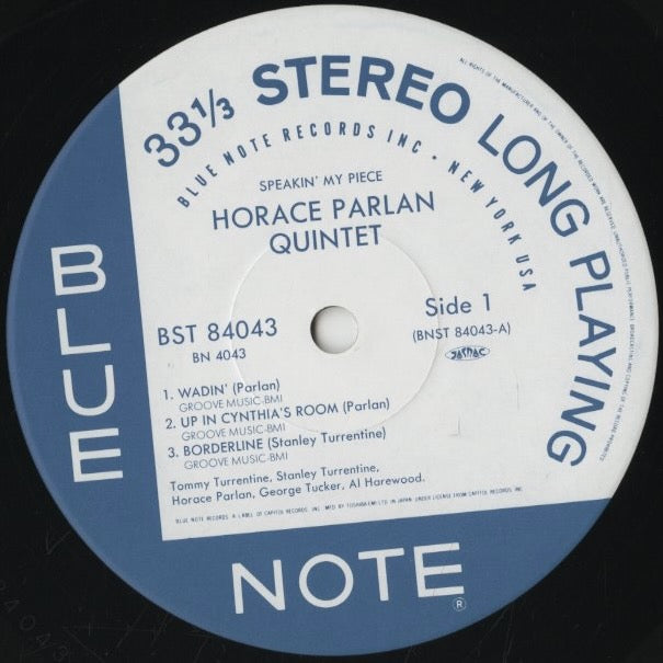 Horace Parlan / ホレス・パーラン / Speakin' My Piece (BN 4043)