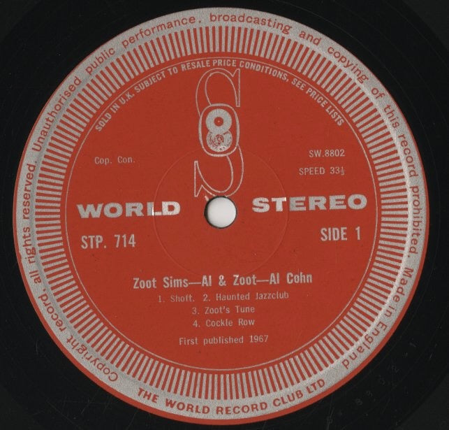 Al Cohn & Zoot Sims / アル・コーン ズート・シムズ / Al & Zoot In London (TP714)