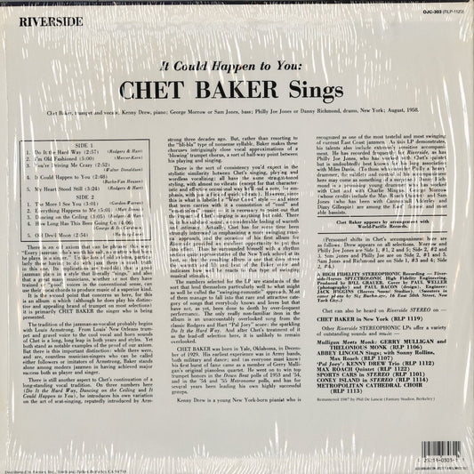 Chet Baker - It Could Happen To You (OJC-303) 1987 US Riverside/OJC|中古LP