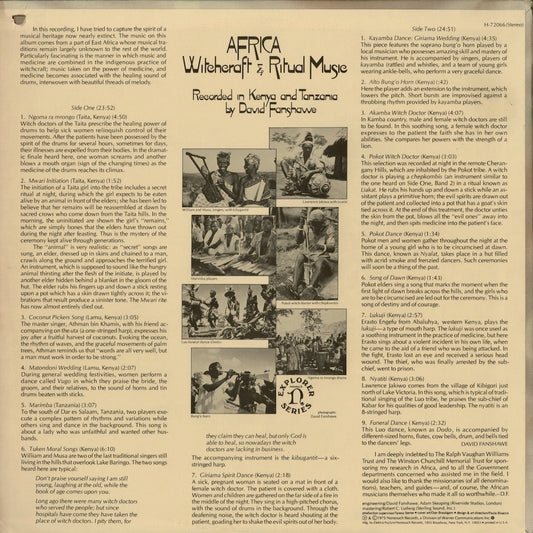 V.A. - Africa Witchcraft & Ritual Music - Recorded By David Fanshawe (H-72066) 1975 US Nonsuch|中古LP