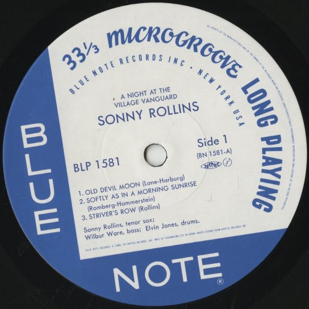 Sonny Rollins - A Night At The Village Vanguard (BLP 1581) LP 1984 JPN Blue Note|中古LP