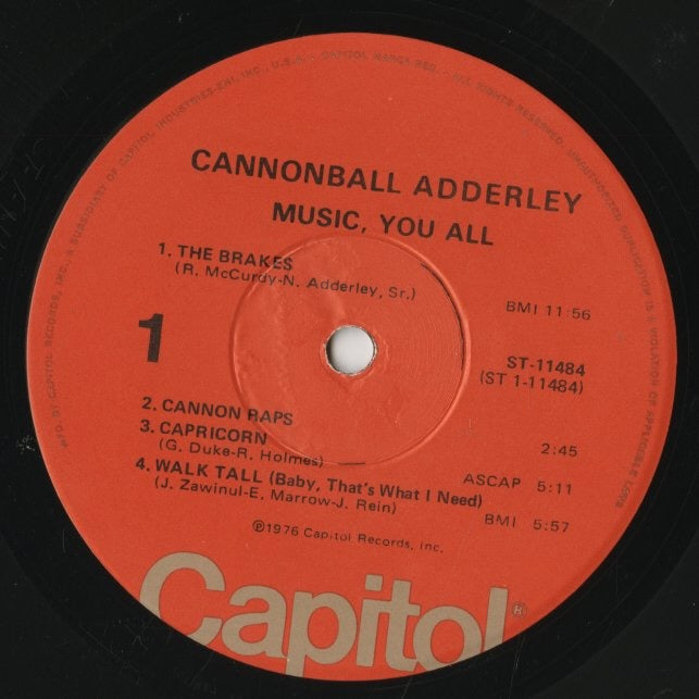 Cannonball Adderley / キャノンボール・アダレイ・クインテット / Music, You All (ST-11484)