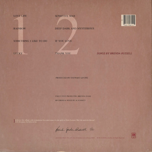 Brenda Russell - Love Life (SP-4811) 1981 US A&M|中古LP