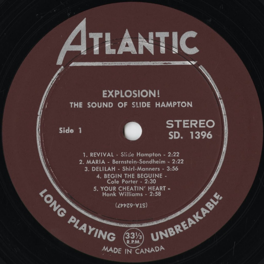 Slide Hampton - Explosion! The Sound Of Slide Hampton (SD. 1396) 1962 CAN Atlantic|中古LP