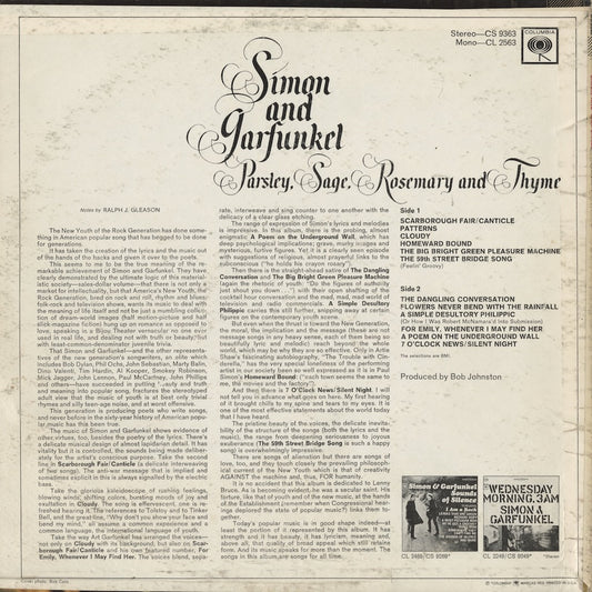 Simon and Garfunkel - Parsley, Sage, Rosemary And Thyme (CS 9363) LP 1966 US Columbia|中古LP
