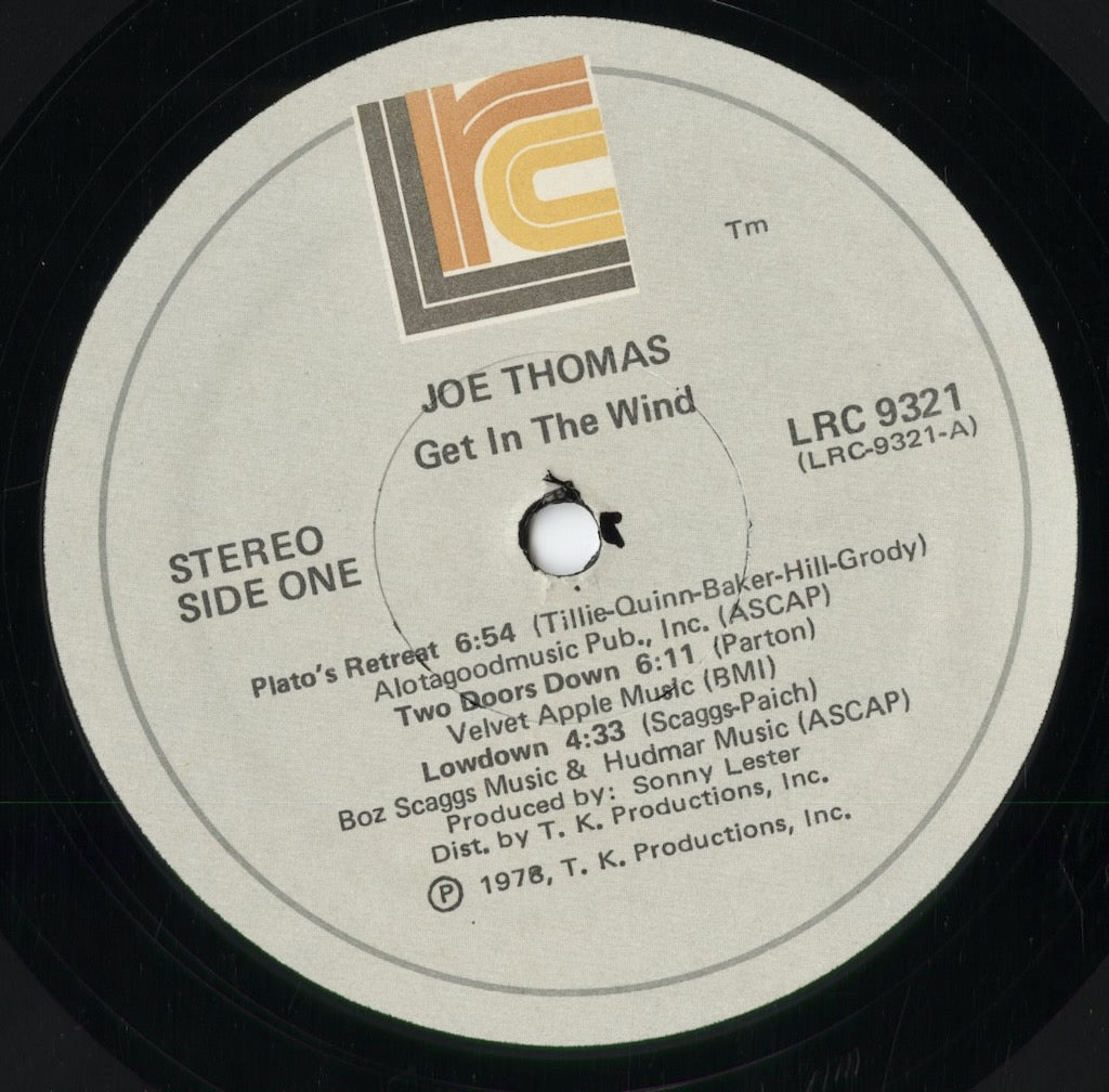 Joe Thomas - Get In The Wind (LRC 9321) 1978 US LRC|中古LP