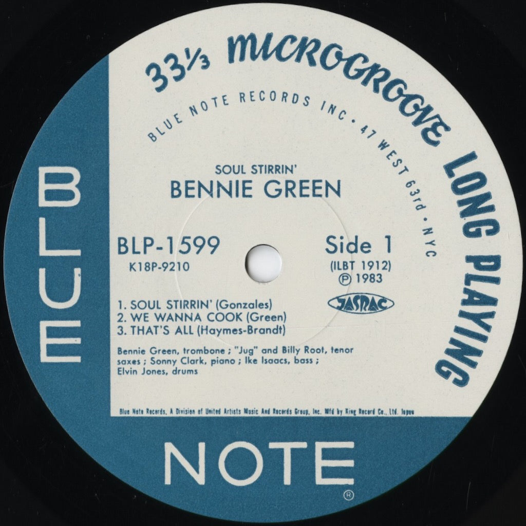 Bennie Green - Soul Stirrin' (K18P 9210) 1983 JPN Blue Note|中古LP