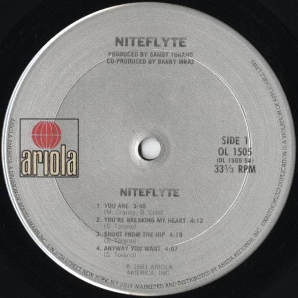 Niteflyte - Niteflyte (OL 1505) LP 1981 US Ariola|中古LP