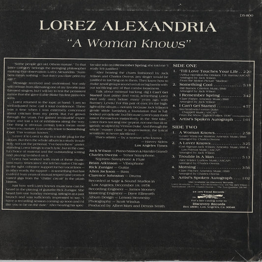 Lorez Alexandria – A Woman Knows (DS-800) LP 1979 US Discovery | 中古LP