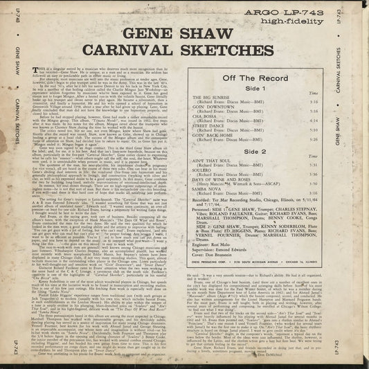 Gene Shaw - Carnival Sketches (LPS-743) 1960's US CADET|中古LP