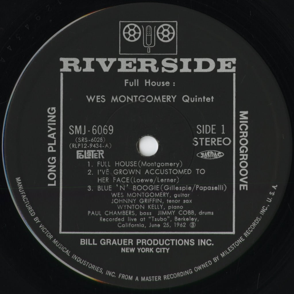 Wes Montgomery - Full House (SMJ-6069) 1974 JPN Riverside - Victor|中古LP