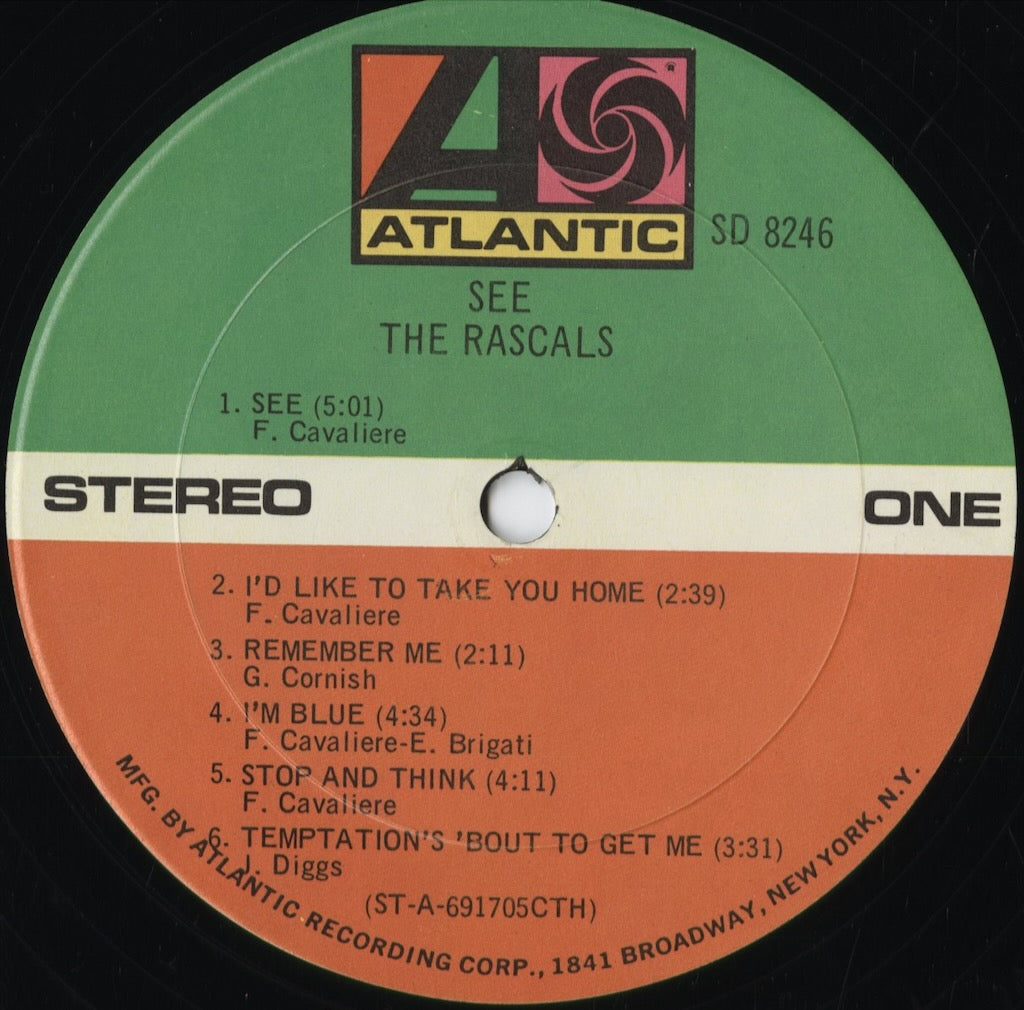 The Rascals - See (SD 8246) 1969 US Atlantic|中古LP