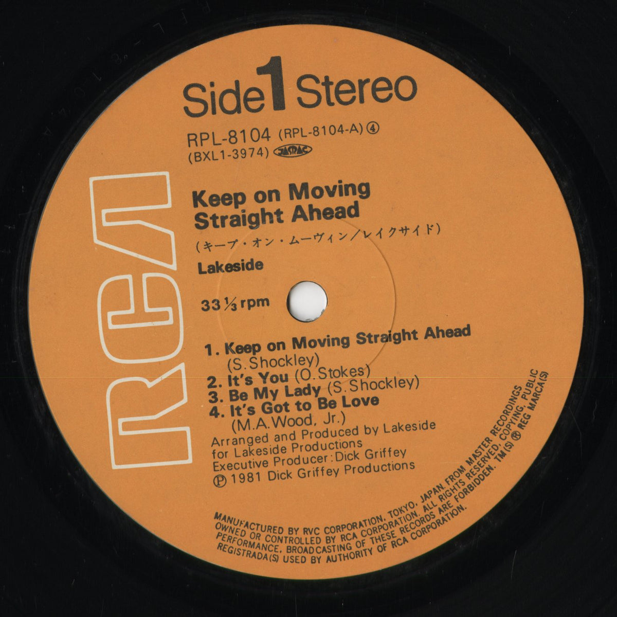 Lakeside - Keep On Moving Straight Ahead (RPL-8104) 1981 JPN RCA|中古LP