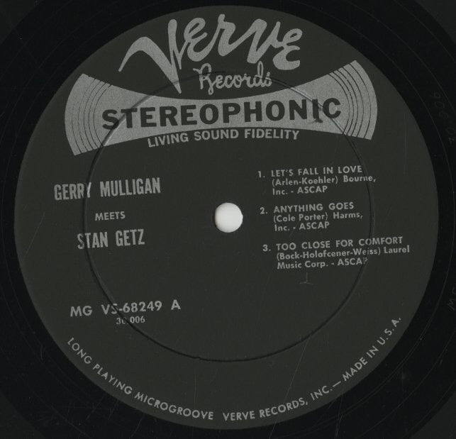 Gerry Mulligan - Stan Getz / ジェリー・マリガン スタン・ゲッツ / Gerry Mulligan Meets Stan Getz (MG VS-68249)