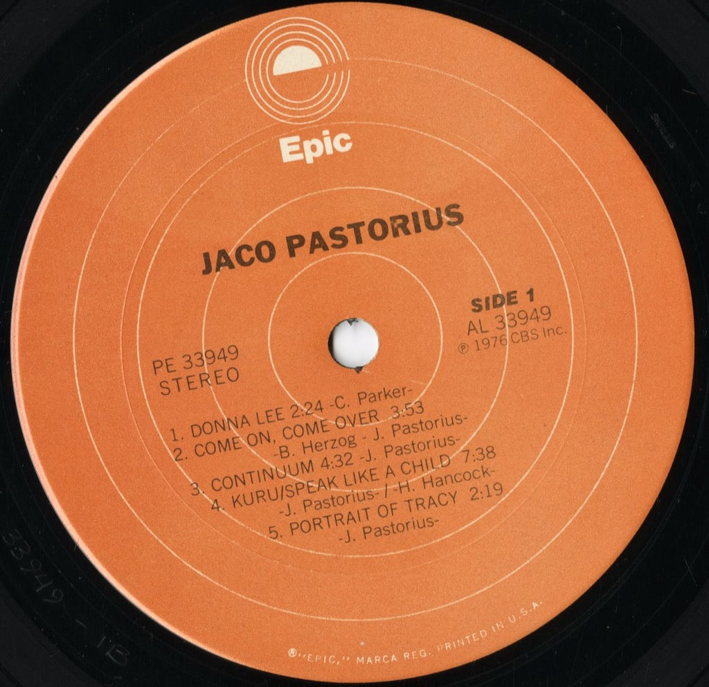 Jaco Pastorius - Jaco Pastorius (PE 33949) LP 1976 US Epic|中古LP
