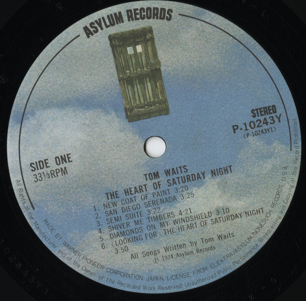 Tom Waits - The Heart Of Saturday Night (P-10243Y) LP 1976 JPN Asylum|中古LP