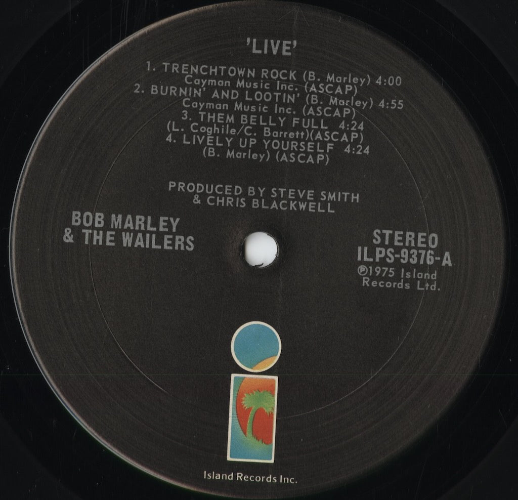 Bob Marley & The Wailers - Live! (ILPS 9376) 1975 US Island|中古LP