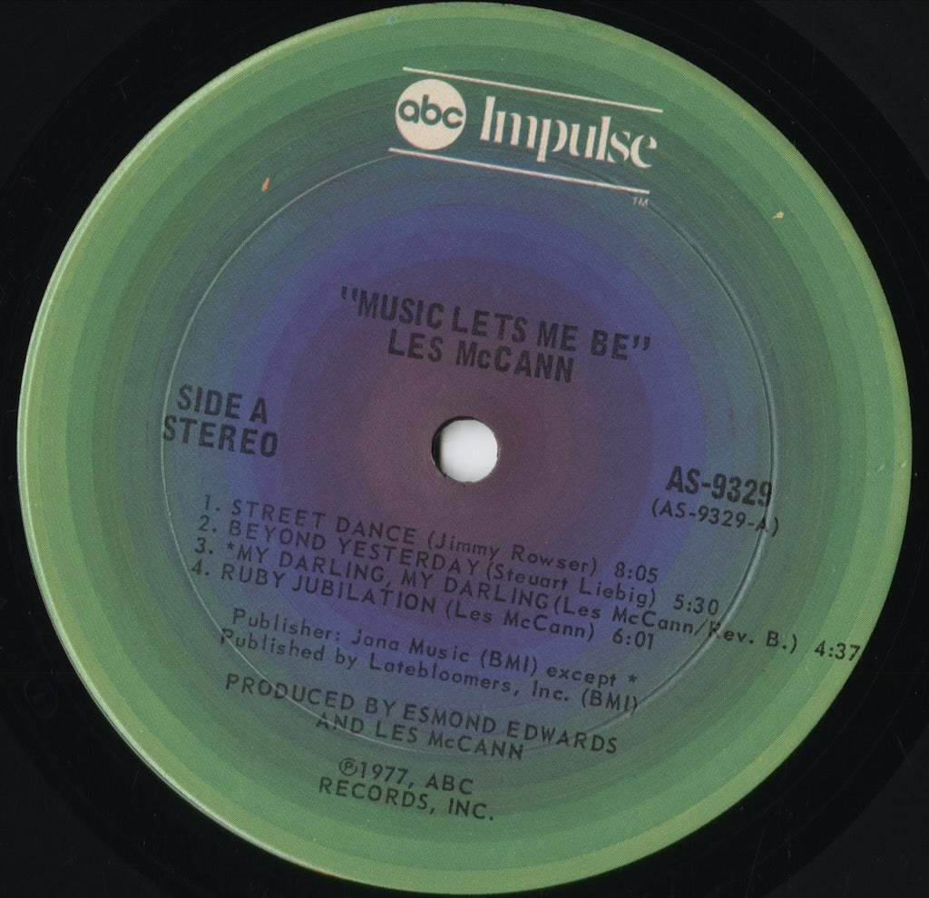 Les McCann - Music Lets Me Be (AS-9329) LP 1977 US ABC Impulse!|中古LP