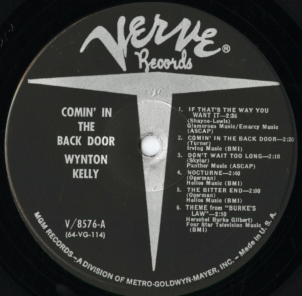 Wynton Kelly - Comin' In The Back Door (V-8576) 1963 US Verve MONO|中古LP