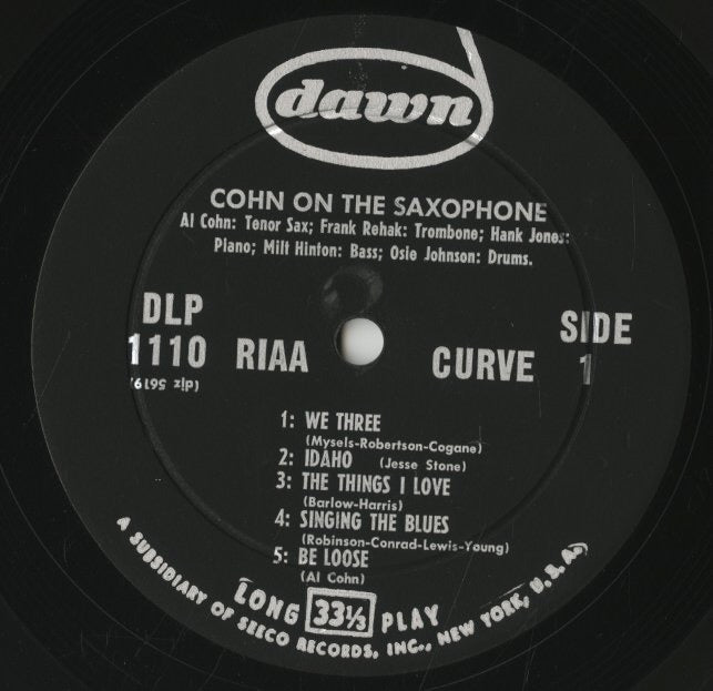 Al Cohn / アル・コーン / Cohn On The Saxophone (DLP 1110)