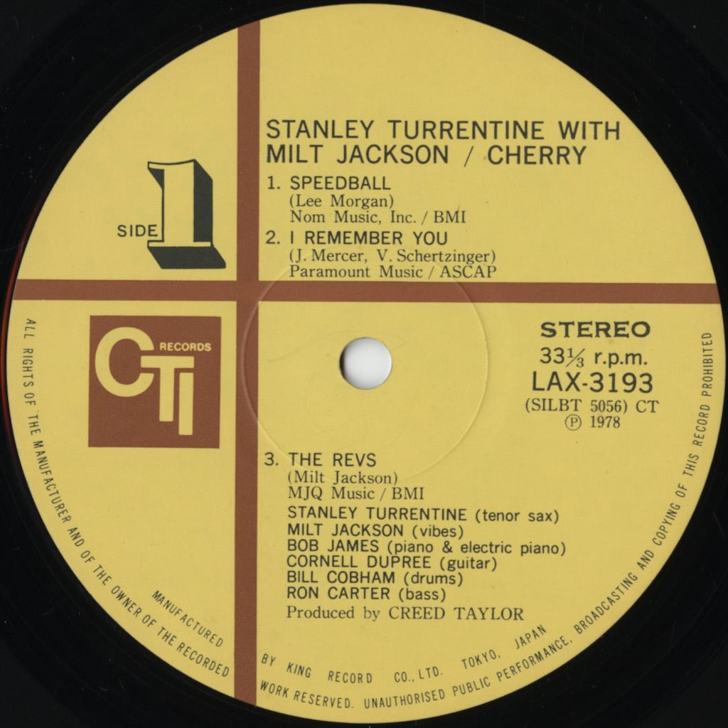 Stanley Turrentine - Cherry (LAX 3193) LP 1978 JPN CTI|中古LP