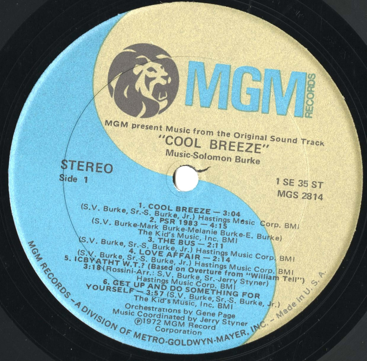 Solomon Burke / ソロモン・バーク / Cool Breeze -OST (1SE35ST)