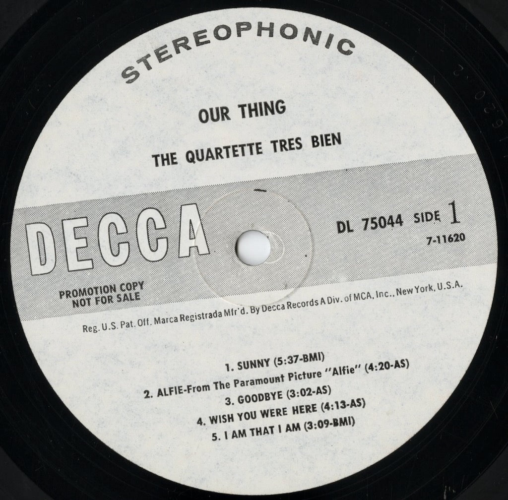 Quartette Tres Bien - Our Thing (DL75044) LP 1968 US Decca|中古LP