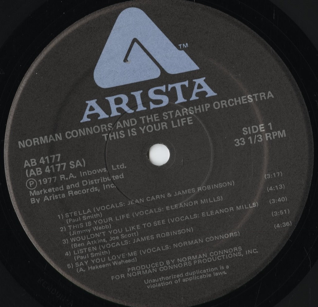 Norman Connors – This Is Your Life (AB 4177) 1977 US Arista|中古LP