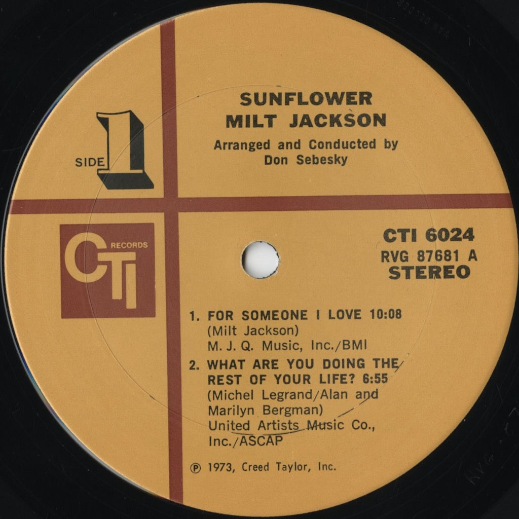 Milt Jackson - Sunflower (CTI 6024) 1973 US CTI|中古LP