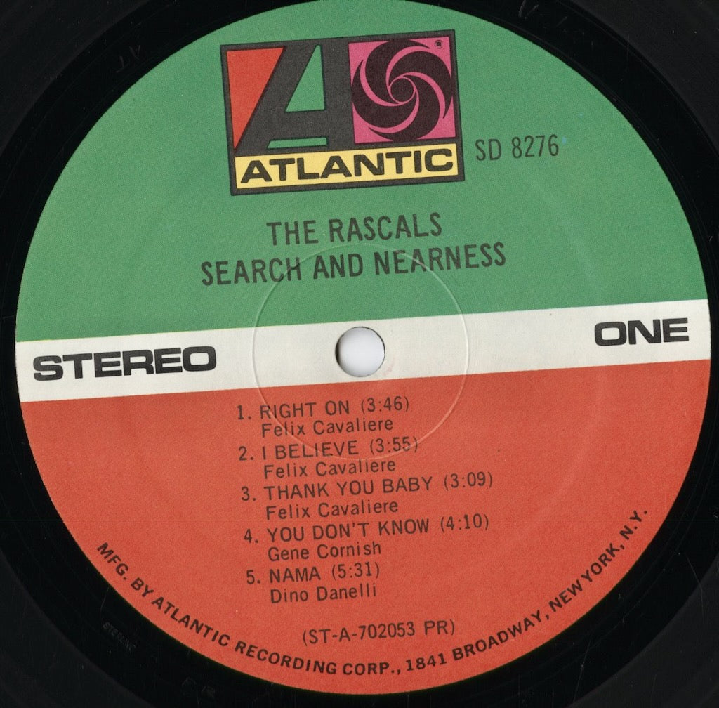 The Rascals - Search And Nearness (SD 8276) 1971 US Atlantic|中古LP