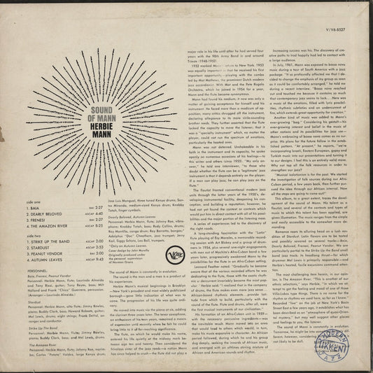 Herbie Mann - Sound Of Mann (V6-8527) LP 1963 US Verve|中古LP