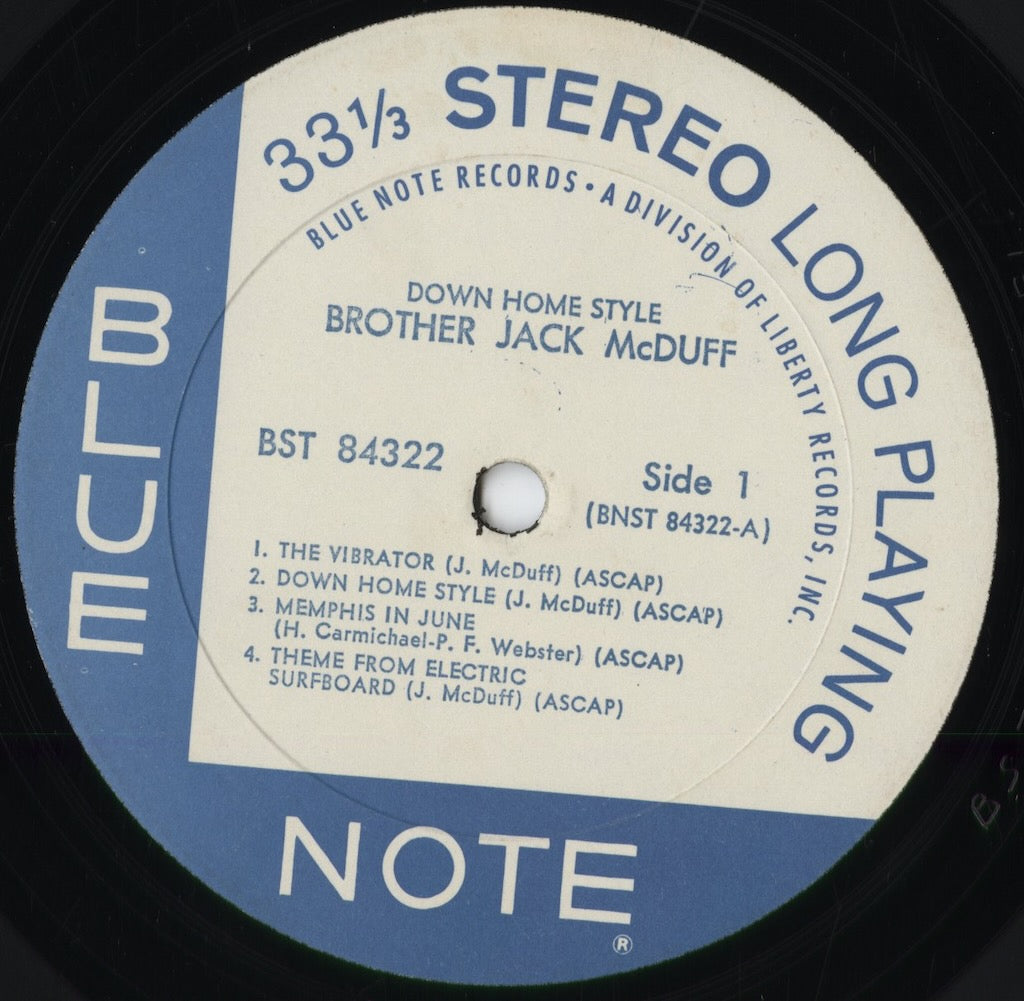 Brother Jack McDuff - Down Home Style (BST 84322) 1969 US Blue Note|中古LP