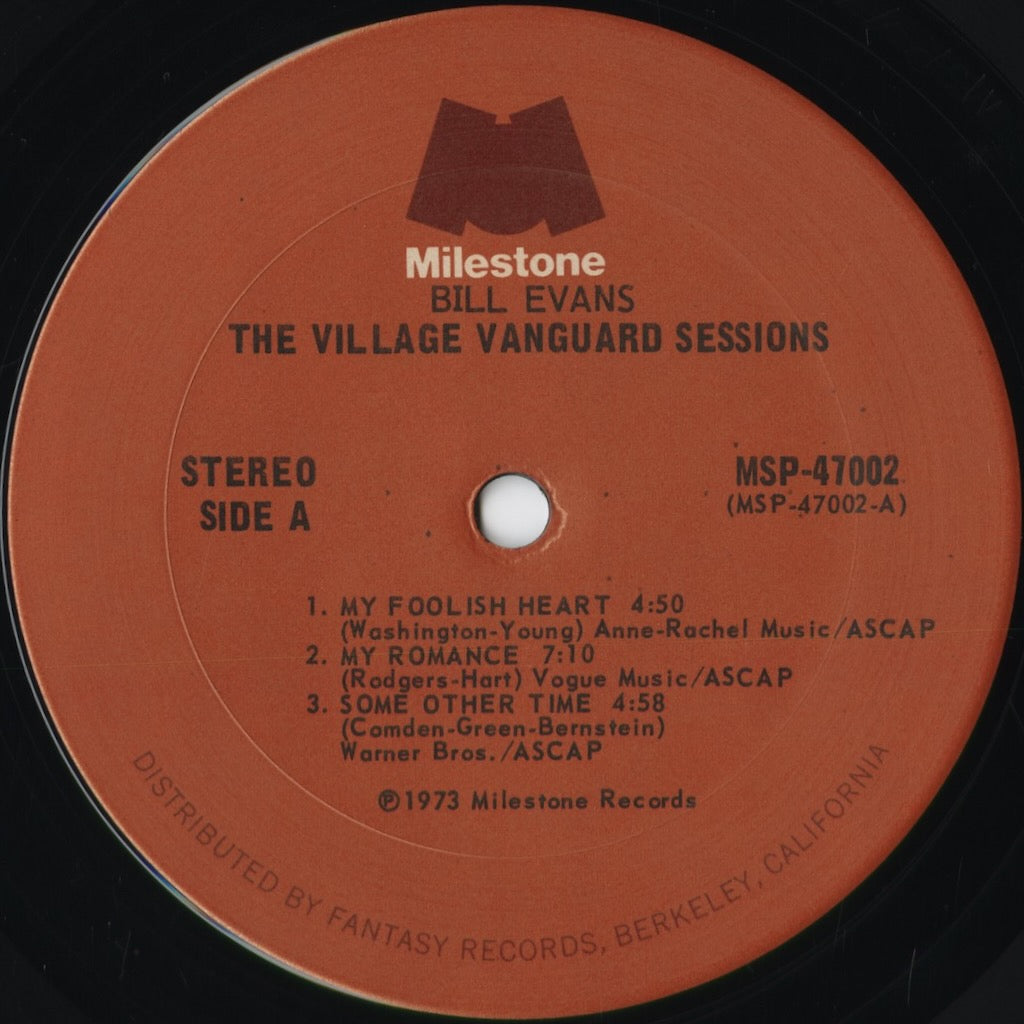 Bill Evans - The Village Vanguard Sessions (MSP-47002) 1973 US Milestone|中古LP