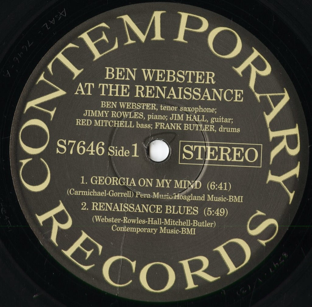 Ben Webster - At The Renaissance (S7646) 2002 US Analogue Productions/Contemporary|中古LP