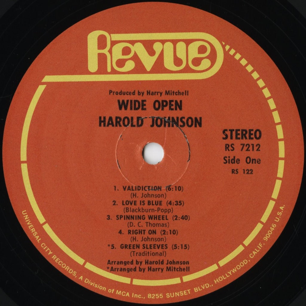 Harold Johnson / ハロルド・ジョンソン / Wide Open (RS 7212)