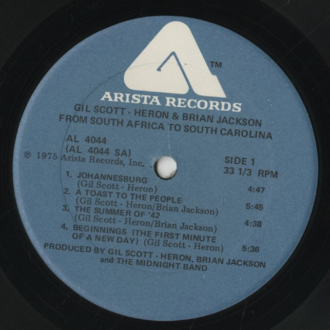 Gil Scott Heron / ギル・スコット・ヘロン&ブライアン・ジャクソン / From South Africa To South Carolina (AL 4044)