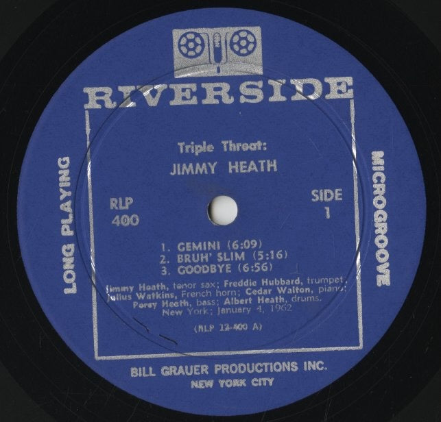 Jimmy Heath / ジミー・ヒース / Triple Threat (RLP 400)