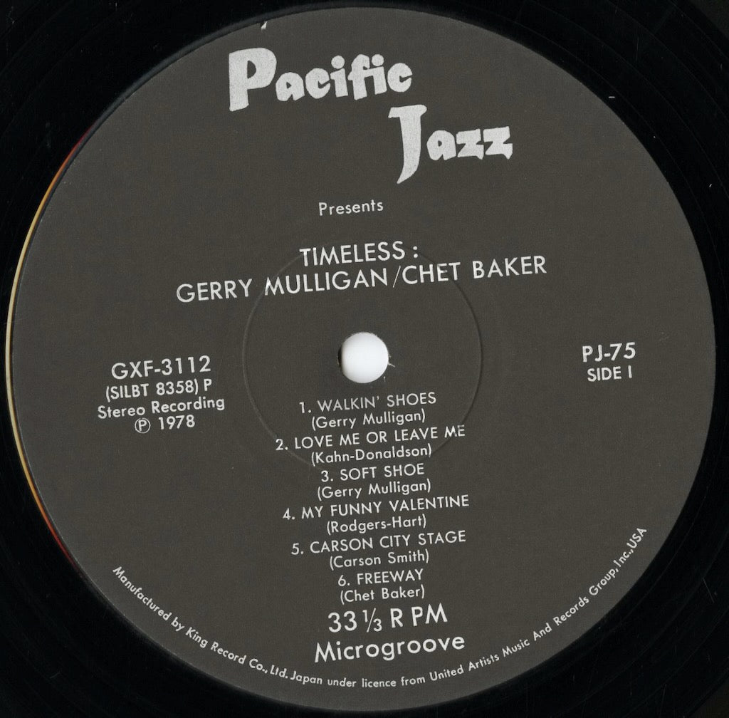 Gerry Mulligan - Chet Baker / ジェリー・マリガン チェット・ベイカー / Timeless (GXF-3112)