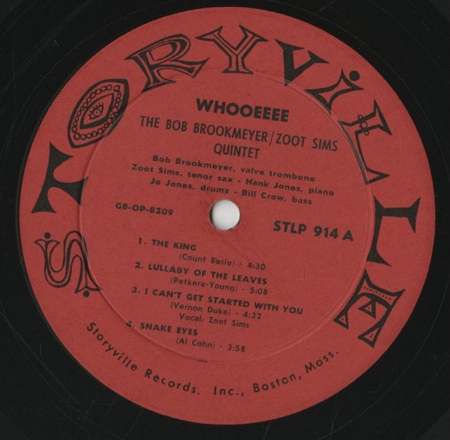 Bob Brookmeyer - Zoot Sims / ボブ・ブルックマイヤー ズート・シムズ / Whooeeee (STLP 914)