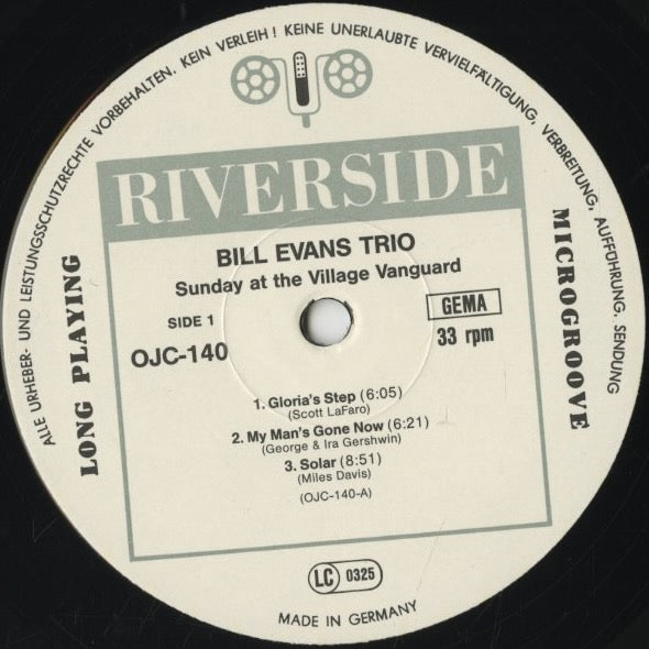 Bill Evans / ビル・エヴァンス / Sunday At Village Vanguard (OJC-140)