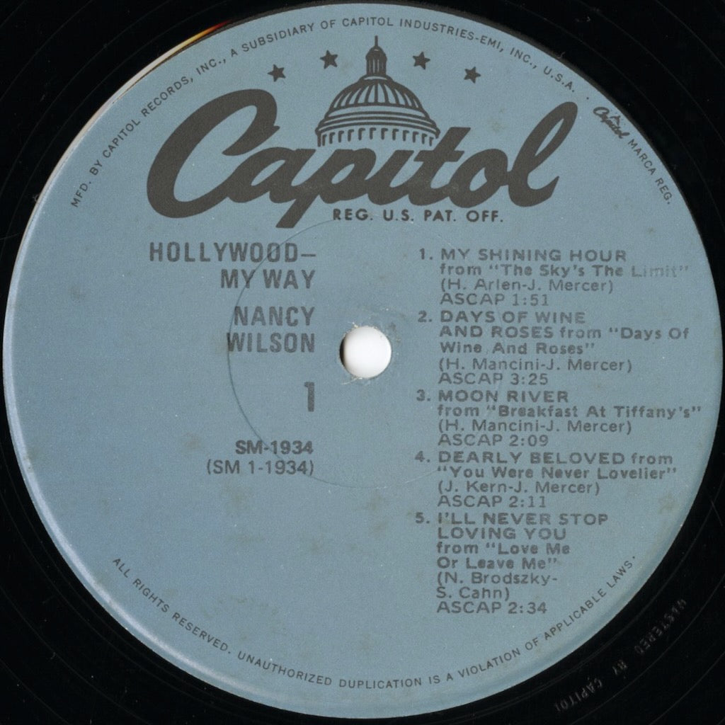 Nancy Wilson / ナンシー・ウィルソン / Hollywood My Way (SM 1934)