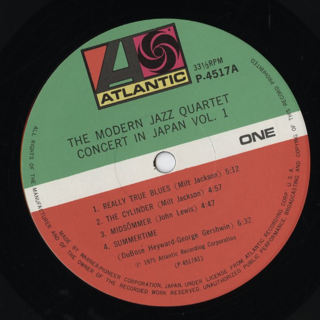 The Modern Jazz Quartet - Concert In Japan Vol.1 (P-4517A) LP 1975 JPN Atlantic|中古LP