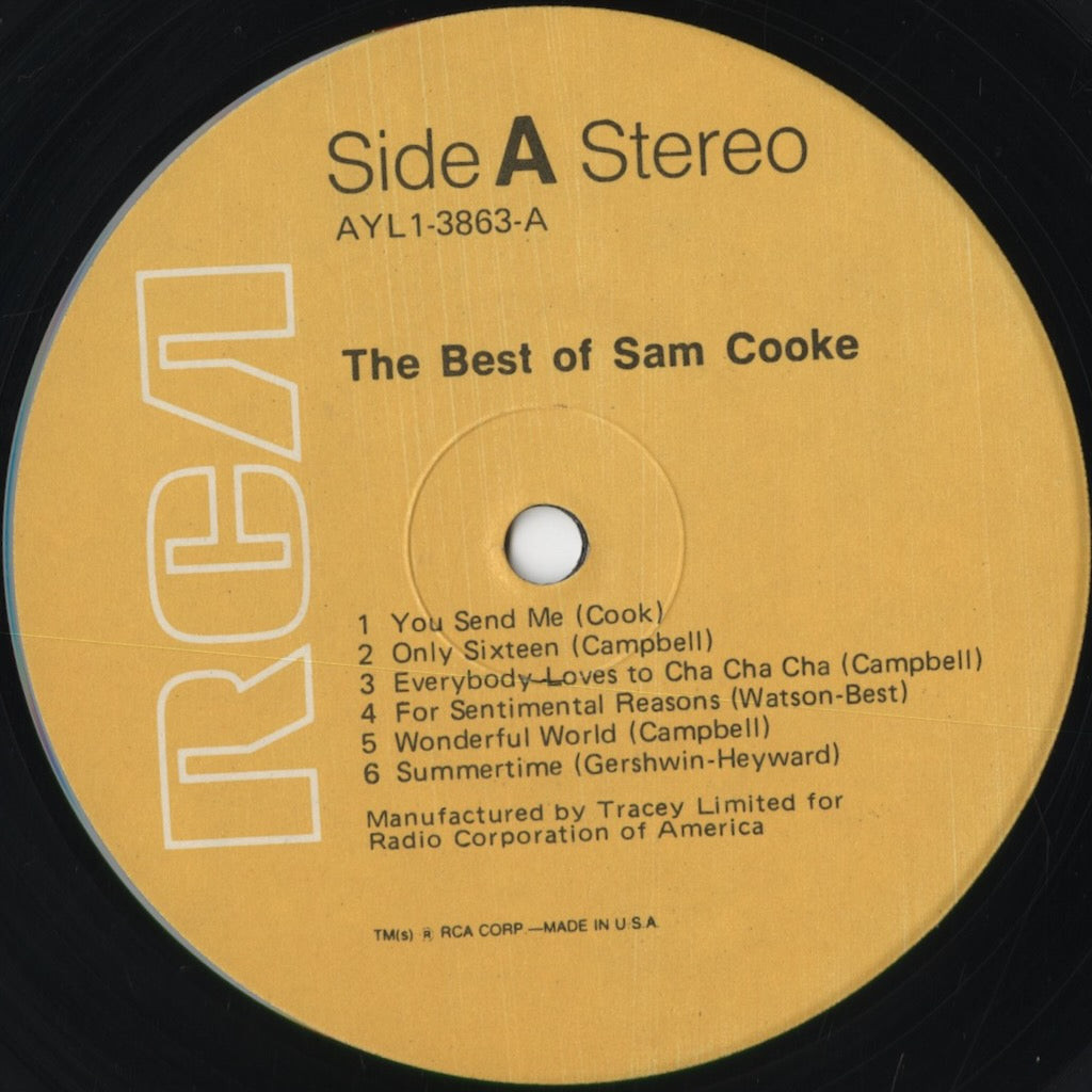Sam Cooke - The Best Of Sam Cooke (AYL1-3863) 1981 US RCA|中古LP