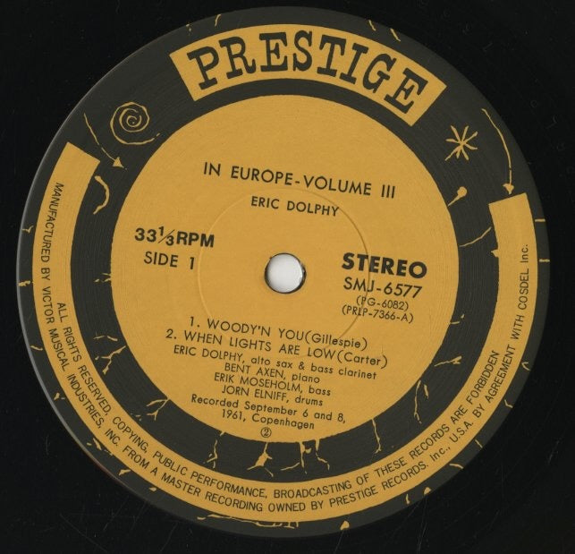 Eric Dolphy / エリック・ドルフィー / In Europe - Volume 3 (SMJ-6577)