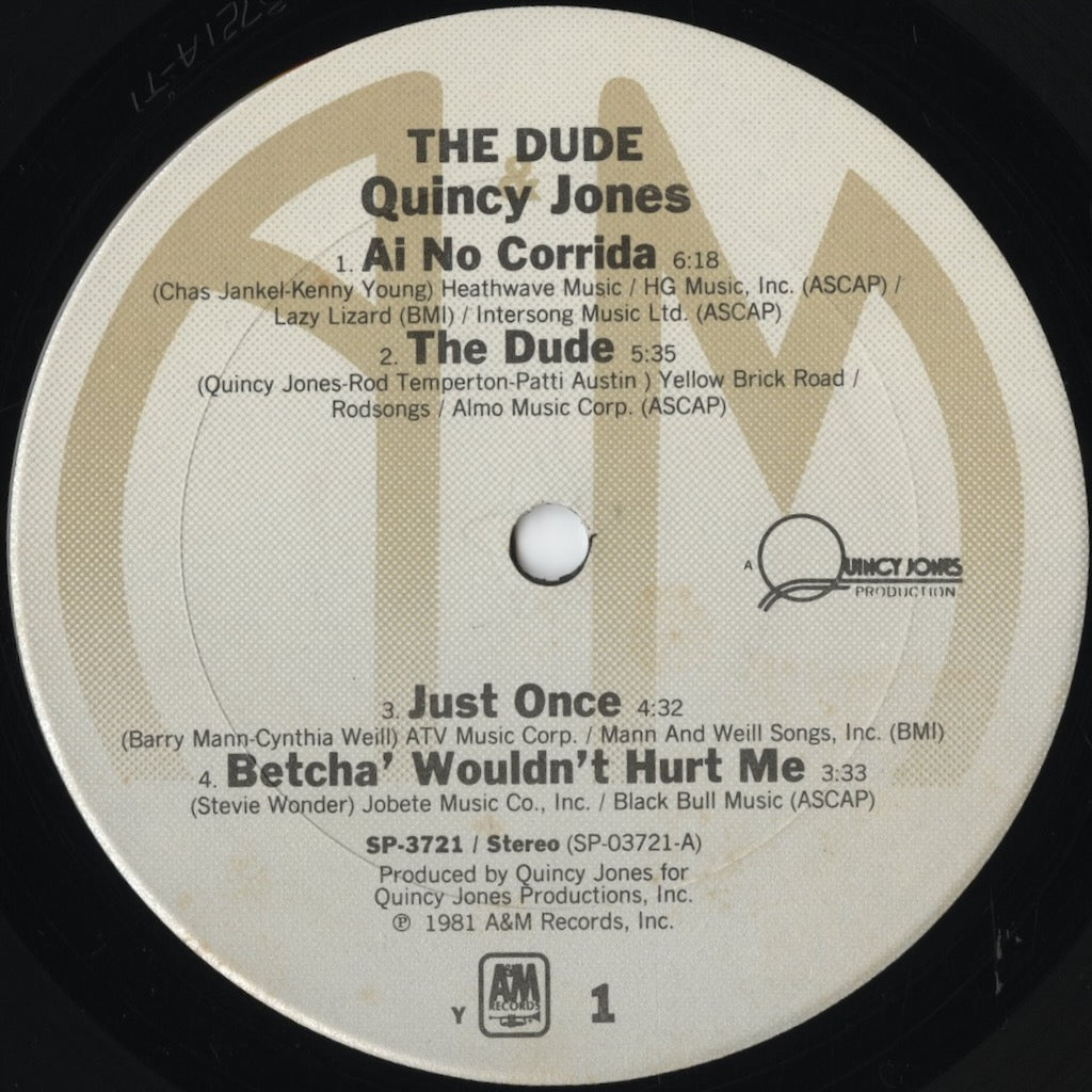 Quincy Jones - The Dude (SP-3721) LP 1981 US A&M|中古LP